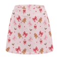 thumbnail image 5 of Yuyamidu Pink Christmas Print Ladies Athletic Skorts for Tennis Golf High Waisted Sports Skirts Stretchy Fabric, Built-in Shorts, Breathable, Holiday Themed, Holiday Outdoor Sports Activities, 5 of 8