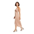 thumbnail image 3 of BAR III DRESSES Womens Pink Zippered Twist Front Hi-lo Tulip Hem Sleeveless V Neck Midi Cocktail Sheath Dress M, 3 of 3