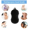 thumbnail image 4 of Hair Scalp Massager Integrated Design Silicone Shampoo Dandruff Shower Neck Brush Gentle Bath Body Head Scrubber Exfoliating Premium Wet And Dry Easy to Clean Hair Care Product for Women & Men(black), 4 of 7
