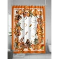 thumbnail image 5 of Fall Shower Curtain Orange Pumpkins Shower Curtains for Bathroom Thanksgiving Decor, Waterproof Polyester Shower Curtain Set with Hooks, Extra Long 72" x 78" Maple Leaves Mushroom, 5 of 6