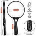 thumbnail image 5 of Extra Large LED Handheld Magnifying Glass with Light - 2X 4X 25X Lens Zoom, Lightweight Shatterproof Magnifiers, 5 of 5