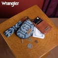 thumbnail image 6 of Wrangler Aztec Keychain Wristlet Wallets for Women Western Dual Pouch Wristlet Credit Card Holder Wallet with Zipper Pocket, Retro-Jean, 6 of 7