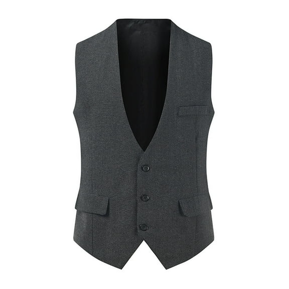 HomeGardon Waistcoat for Men Suit Vest Men's Printed Vest V-neck Fitted Button Suit Vest Casual Vest,M-XXXL