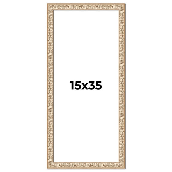 15x35 Frame White Real Wood Picture Frame Width 1.5 inches | Interior Frame Depth 0.5 inches |