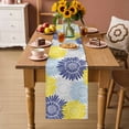 thumbnail image 2 of Yellow Blue Sunflowers Table Runner 90 Inches, Boho Retro Floral Rustic Blossom Bed Runner Dresser Scarves Tabletop for Indoor Outdoor Parties/Ceremony/Banquet, 13" x 90", 2 of 9