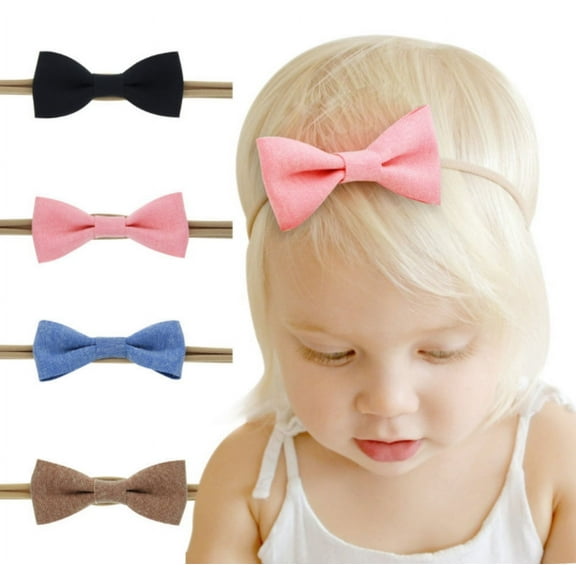 4-Piece Floral Headband Set for Baby Girls – Adorable, Comfortable Hair Bow Accessories for Infants & Toddlers TIKA