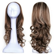 OneDor 23" Curly 3/4 Half Wig Kanekalon Hair Wig with Comb on a Mesh Head Cap (R1224B)