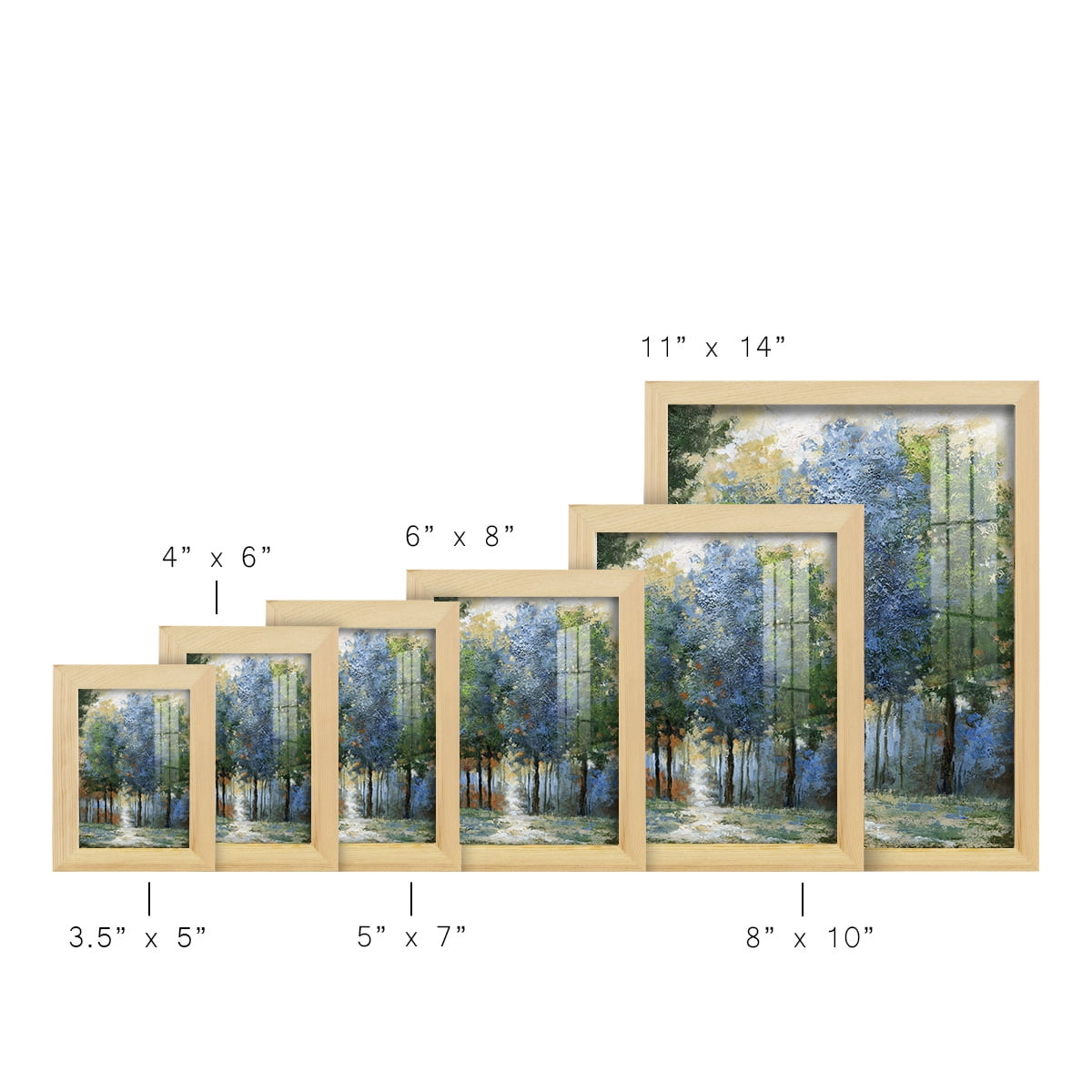 Afternoon Light -Framed Print w/glass-Natural Wood