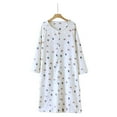 thumbnail image 4 of Fewfanhot Cardigen Long Sleeve Button Bathrobe Ankle-Length Spot Pattern Nightgowns with Pocket for Women Ladies Sleepwear Pajama, 4 of 4