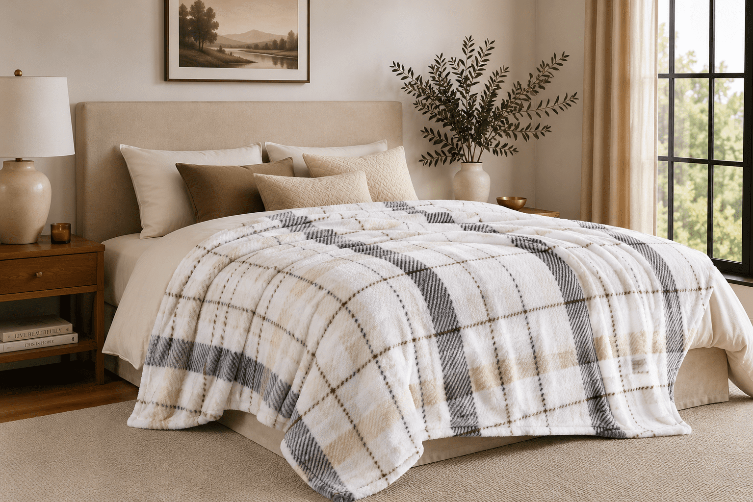 Mainstays Full Total Bedding Bundle – Comforter, Sheets, Pillow, Mattress Topper, Mattress Protector, Blanket & Throw