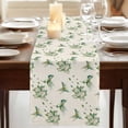 thumbnail image 3 of Table Runners 70 Inches Long Dress Scarves, Summer Botanical Farmhouse Coffee/Dining/Kitchen Table Decor, Holiday Table Runner, Green Spring Floral Birds Vintage 13x70 Inch, 3 of 9