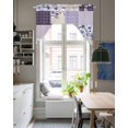 thumbnail image 4 of Spring Floral Swag Valances for Windows, Small Curtains Drapes, Dark Purple Flowers Patchwork Grid Bohemia Kitchen Window Curtains Over Sink Window Treatment Valance for Bedroom/Bathroom 56"x36", 4 of 5