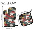 thumbnail image 2 of Yayeee Oven Mitts and Pot Holder Set of 2 Heat Resistant Kitchen Gloves Baking Hot Pad, Black Lucky Cat, 2 of 5