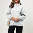 thumbnail image 5 of Horkkom Mock Neck Sweatshirt Solid Color Casual Long Sleeve Tops Oversized Pullover Fall Sweatshirt L, 5 of 6