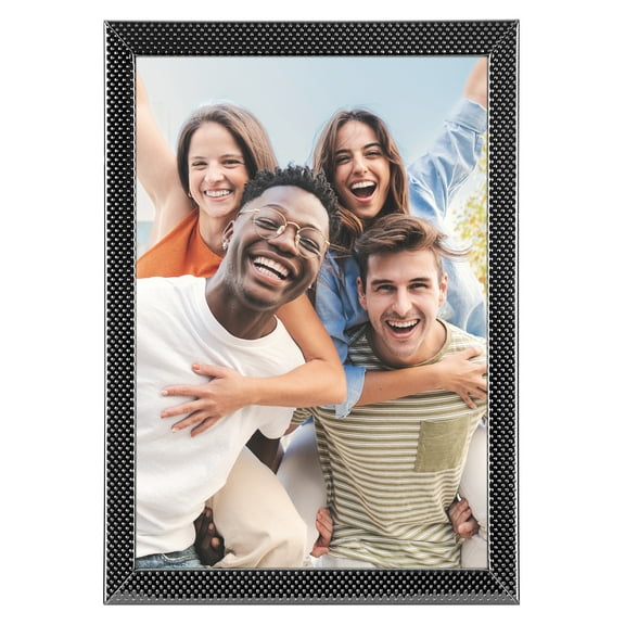 REGALWOVEN Simple Picture Frames, Metal Photo Frame with Real Glass, Display for Wedding Gift Home Tabletop Decor Black 5x7