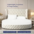 thumbnail image 2 of 600-Thread Count Egyptian Cotton Twin Round Bed Sheet Set – Fits 72" Diameter Mattress, 25-30" Deep Pocket – Stripe White, Twin 72" Diameter, 2 of 6