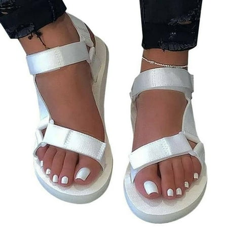 

Women Flat Wedges Platform Slide Sandals Ankle Strap Comfy Summer Slippers Casual Shoes New