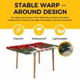 thumbnail image 4 of Red Christmas Table Cloths for 3 Foot Rectangle Tables, Snowman Xmas Tree Gifts Snowflake Winter Patio Waterproof Elastic Fitted Tablecloths, Washable Rectangular Table Cover for Camping, 4 of 8