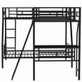thumbnail image 6 of Twin Over Full Bunk Bed Attached Twin Loft Bed with Desk, Metal Triple Bunk Beds, L-Shape Triple Beds Frame with Ladders and Guardrails, Safe Design, 6 of 7
