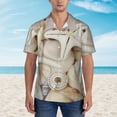 thumbnail image 4 of Lsque Starfishes On Seashells pattern Hawaiian Shirt for Men, Unisex Summer Beach Casual Short Sleeve Button Down Shirts-Medium, 4 of 9