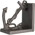 thumbnail image 4 of Danya B. Nautical/Coastal Home Decor - 2-Piece Metal Bookend Set with Anchor and Captain's Wheel, 4 of 7