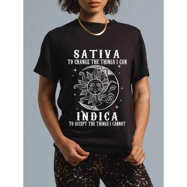 Camiseta de Algodón 100% Mujer: Sativa para Cambiar lo que Puedo, Indica