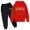 Red, variant on Toddler Boys 2 Pieces Clothing Set Casual Letter Printed Long Sleeve Hoodie Pullover Tops and Pants Sweatshirt Set Size 3-4T ,Black