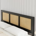 thumbnail image 7 of King Size Rattan Bed Frame with Headboard, Black Boho Cane Platform Bed Frame with Strong Metal Slat, Noise Free, No Box Spring Needed, 7 of 7