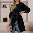 thumbnail image 5 of Wutalume Women's Loose Casual Solid Color Lightweight Long Sleeve Hooded Jacket, Comfortable Fit, Perfect for Fall and Spring, Versatile for Daily Wear and Layering,Black L, 5 of 8