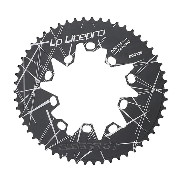 Plato de bicicleta doble 130BCD 52T -60, redondo, de aleación de aluminio, para carretera 54