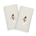 thumbnail image 2 of Authentic Hotel and Spa Snowman Embroidered Turkish Cotton Hand Towels (Set of 2) White, 2 of 5