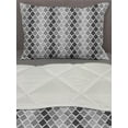 thumbnail image 3 of Grey and White Comforter & Sham Bedding Set, Uneven Geometrical Shapes with Zigzag Lines and Ombre Effect, 3 pcs Duvet Set Microfiber Filling Quilt, 5 Sizes, Charcoal Grey Pale Grey, by Ambesonne, 3 of 4