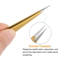 thumbnail image 4 of Unique Bargains Precision Straight Tip Tweezer Stainless Steel Multifunctional Golden brown, 4 of 5