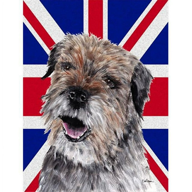 Carolines Treasures SC9865GF Border Terrier With Engish Union Jack British Flag Flag Garden Size