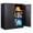 Black + 36"H -2 Door -4 Tier, variant on White Metal Storage Cabinet with Doors and Shelves,36 inch Small Metal Cabinet with Lock,Short Garage Storage Cabinets,Locking Steel Cupboard for Home,Office,Kitchen,Garages