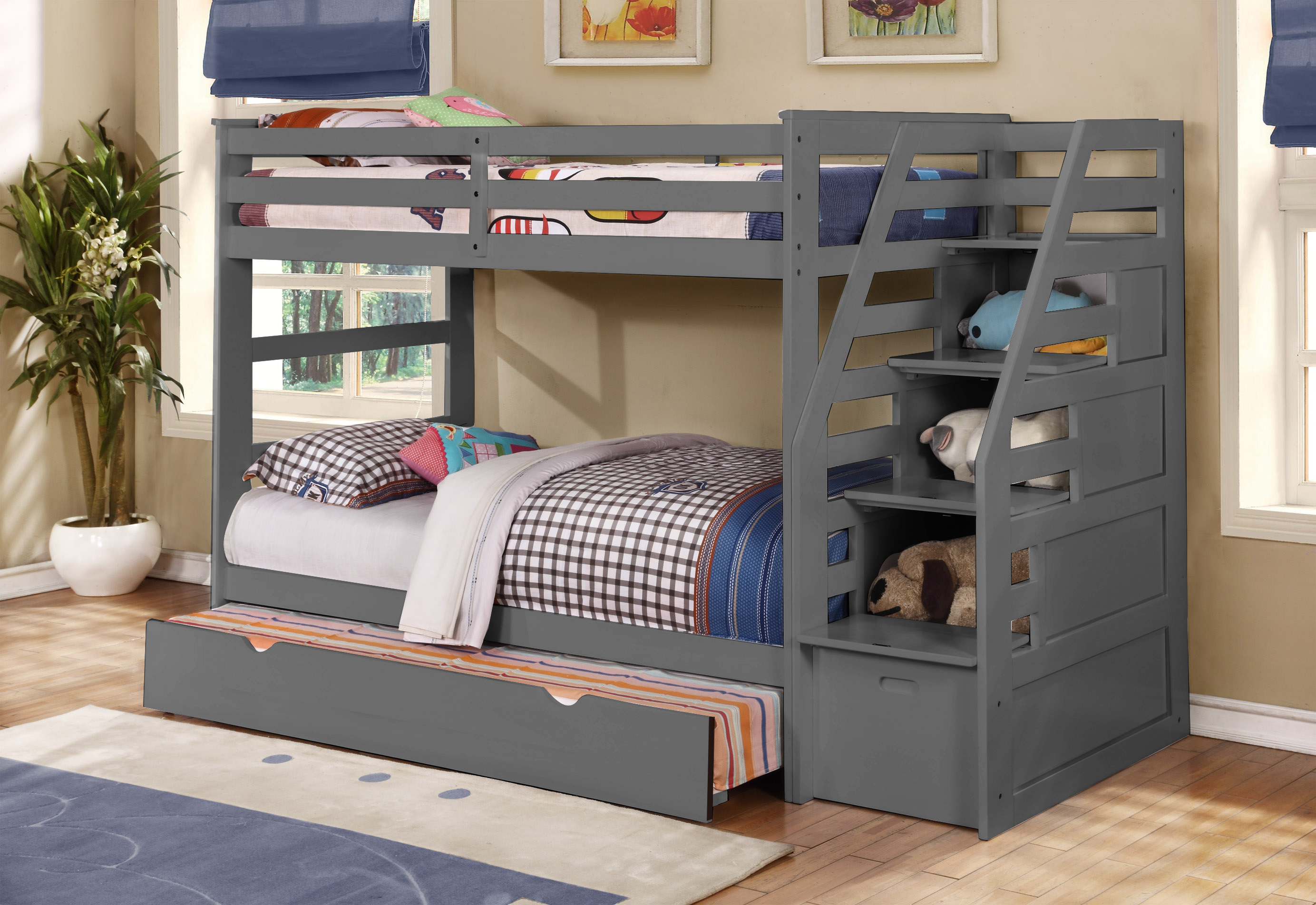 Fortis Twin Staircase Bunk Bed with Trundle