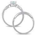 thumbnail image 4 of Everly Women's Aquamarine 10k White Gold Bridal Set, 4 of 7