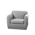 thumbnail image 2 of SureFit Ultimate Stretch Leather 2 Piece Chair Slipcover, Box Cushion Cover, Light Pebbled Gray, 2 of 2