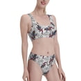 thumbnail image 4 of High Waisted Bikini Sets For Women, Colorful Lines Lizard Gecko Swimsuits Tummy Control, Two Pieces Bathing Suit, 4 of 8