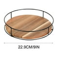 thumbnail image 3 of Solid Wood Rotating Serving Tray | 9-Inch Round Susan Storage Rack | Wine & Cheese Server | Dining Table & Picnic Accessory | 2-in-1 Organizer Tray, 3 of 9