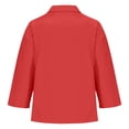 thumbnail image 4 of Pxiakgy Button Down Shirts for Women Oversized Tshirts 3/4 Length Sleeve Womens Tops Loose Fit Blouses Roll Up Sleeve Shirt Dress Shirts Summer Tops for Women Henley Tops Lightweight Shirt Red L, 4 of 7