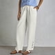 thumbnail image 3 of Pantalones palazzo con cintura elástica para mujer: detalle de encaje, cordón, pierna ancha con bolsillos, pantalones informales para todas las estaciones, 3 of 6