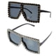 thumbnail image 2 of GOOHOCHY 2 gafas de sol cuadradas para mujer, gafas de sol decorativas, gafas de sol de fiesta, 2 of 7