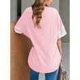 thumbnail image 2 of Weardear Womens Oversized Tees Loose T Shirts Half Sleeve Crew Neck Color Block Cotton Tunic Tops, 2 of 4