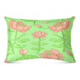 thumbnail image 2 of Lotus Flowers 20x40" Plush Pillow Case, Zippered Bed Pillow Cover for All Seasons Use, 2 of 9