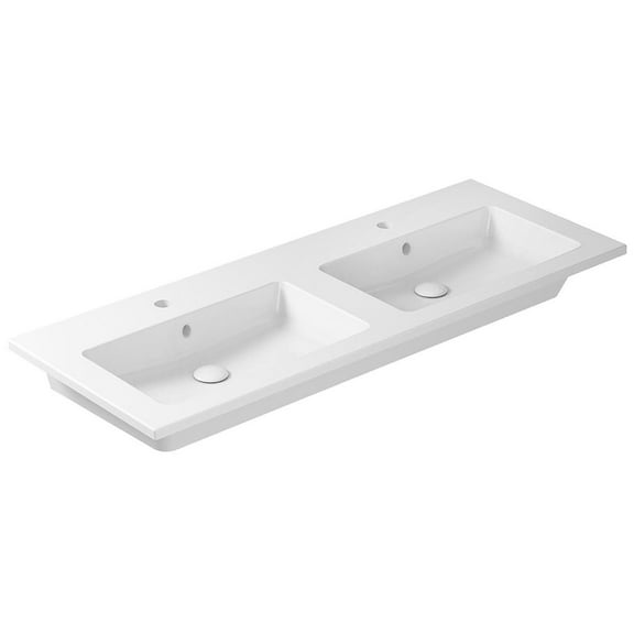 Ws Bath Collections Drop 121.01 Dbl Drop 47-5/8" Rectangular Ceramic Drop In Or Wall