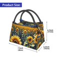 thumbnail image 2 of Disketp Starry Sky Moon Sunflower Bolsa Térmica Estampada, Bolsa Térmica Aislante para Almuerzo, Playa y Campamento, 2 of 6
