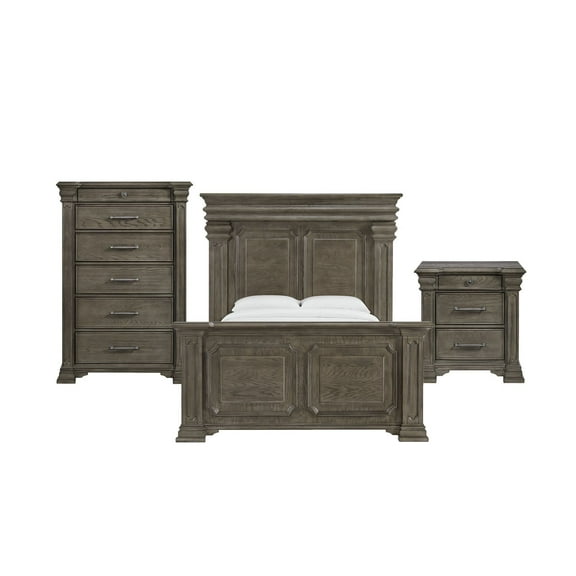 Picket House Furnishings Paterson  Queen 3PC Bedroom Set in Gray
