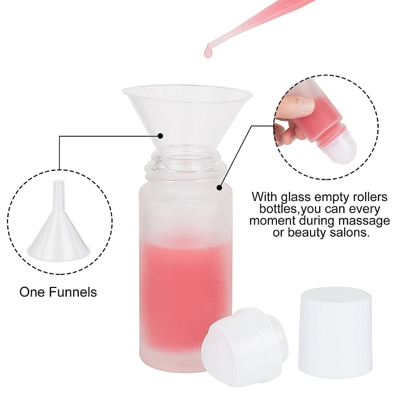 DIY Essential Oil Bottle Kits with Frosted Glass Essential Oil Empty Perfume Bottle Plastic Funnel Hopper & Pipettes Chalkboard Sticker Labels