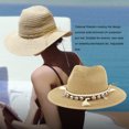 thumbnail image 4 of Qarigey Sombrero de vaquero de paja para hombres y mujeres, gorras de playa ajustables, parasol Natural, Protector de cabeza, sombreros de protección Sombreros Caqui Qarigey AP012362-01, 4 of 6